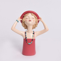 Statue de Buste de Fille Moderne en Résine Nordique pour Décoration Créative de Salon