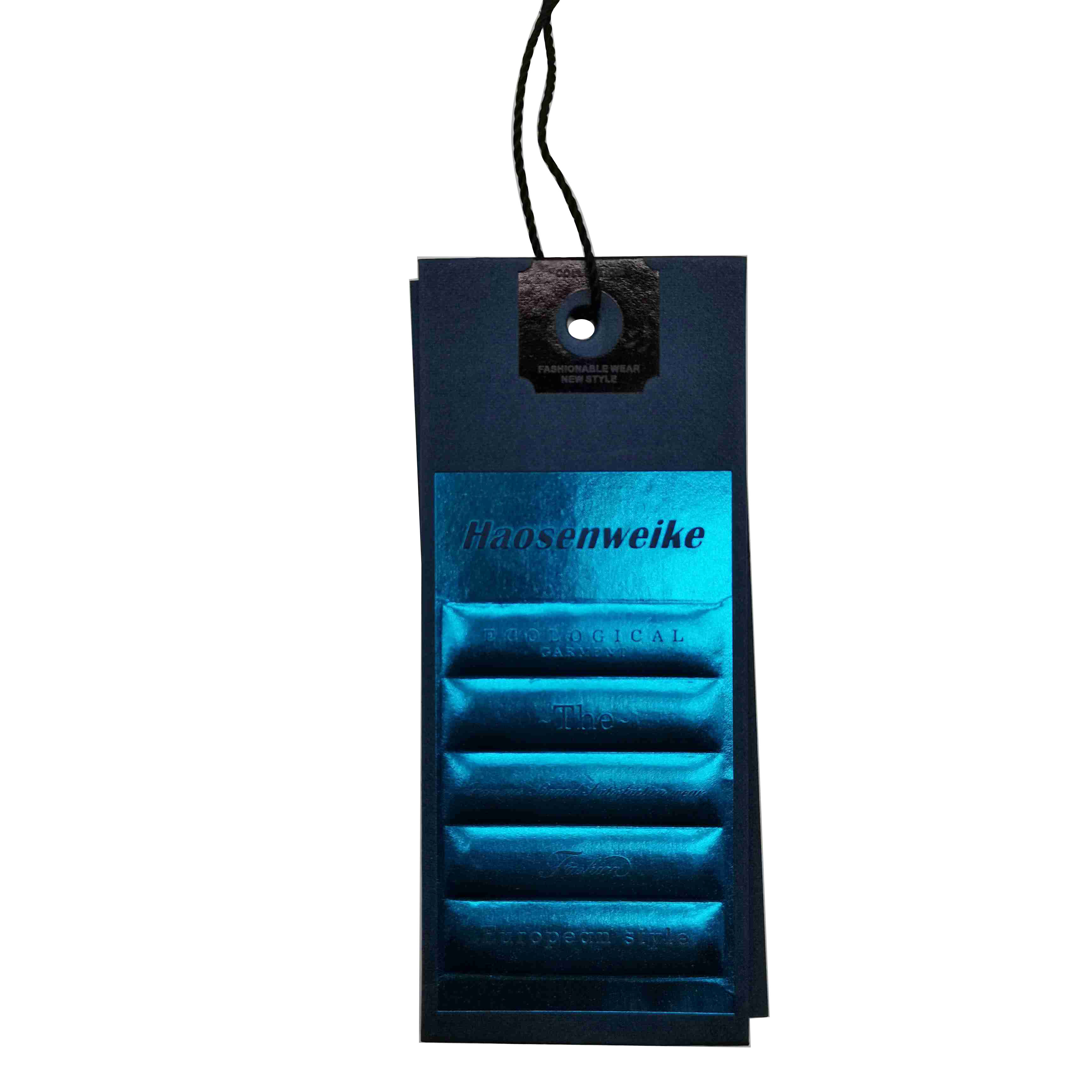 High-quality Customized Brand Name logo Thick Embossed Printing Matte Paper Hanging Tag Swing Hanging Tag With String Rope