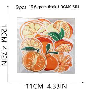 Parches Termoadhesivos Ecológicos de Bordado Computarizado con Diseño de Frutas de la Serie Naranja (Naranja Dulce) para Decoración de Ropa y Bolsos - Product Image 3