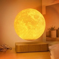 Lámpara de Mesa Inalámbrica ABS con Forma de Globo, Decoración de Noche, Geométrica, Magnética, Levitante, Antigravedad, Enchufable