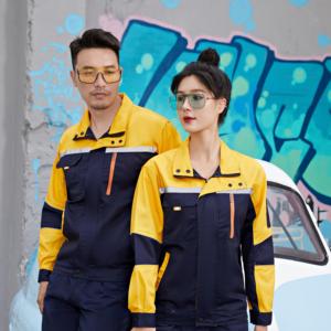 Unisex quần áo yếm màu xanh quần và áo khoác làm việc Coverall đồng phục Quần áo bảo hộ lao động cho xây dựng - Product Image 4