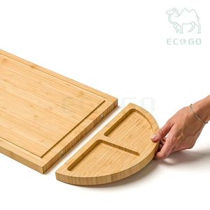 Coffret Cadeau Cuisson ECO GO 3-en-1 : Planche à Découper et Plateau de Service en Bambou pour Snacks, Aliments et Fromages – Idéal pour les Fêtes - Product Image 4