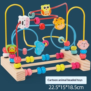 Quality Multi Functional Wooden Activity <b>Cube</b> Bead Maze Shape Matching Toy Hands On Cognitive Educational Toy for Baby Toddlers - Product Image 6