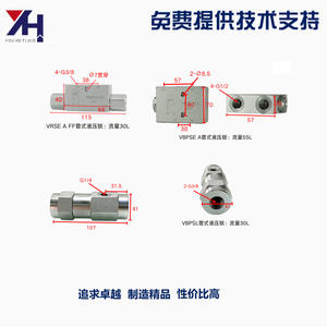 Accessoires pour vérins hydrauliques de stabilisateur, valves hydrauliques, connexion tubulaire unidirectionnelle fournie par le fabricant - Product Image 2
