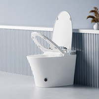 WC intelligent moderne à poser au sol avec télécommande, siège de bidet intelligent en céramique, chauffage du siège, cuvette ronde, WC intelligent