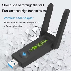 Adaptateur Wi-Fi USB 3.0 Plug and Play double bande pour <span class=keywords><strong>jeux</strong></span> en ligne, streaming vidéo, <span class=keywords><strong>PC</strong></span> de bureau, ordinateur portable, carte réseau externe - Product Image 1