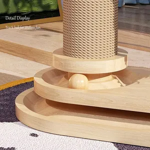 Durevole <span class=keywords><strong>Sisal</strong></span> Scratching Board e struttura da arrampicata con eco-friendly in legno massiccio gatto giocattolo impermeabile strumento di formazione - Product Image 3