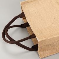 Bolso de mano de arpillera con estampado personalizado, bolsa de compras de yute reutilizable, ecológico
