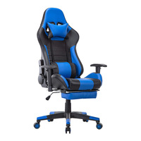 Chaise de jeu pour ordinateur de style racer en cuir et tissu abordable ALINUNU pour les joueurs d'ordinateur avec roulettes