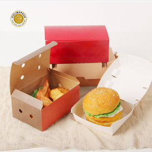 Tùy Chỉnh In Gà Cốm Hộp Phân Hủy Sinh Học Kraft Paper Hamburger Hộp Bao Bì - Product Image 2