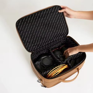 Borsa a Tracolla per Fotocamera in Pelle Marrone Personalizzabile per <span class=keywords><strong>Donne</strong></span> Fotografi, Resistente e alla Moda con Ampio Interno - Product Image 5