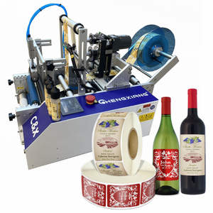 Machine d'étiquetage semi-automatique de table à écran tactile pour bouteilles cosmétiques en verre/métal - Product Image 1