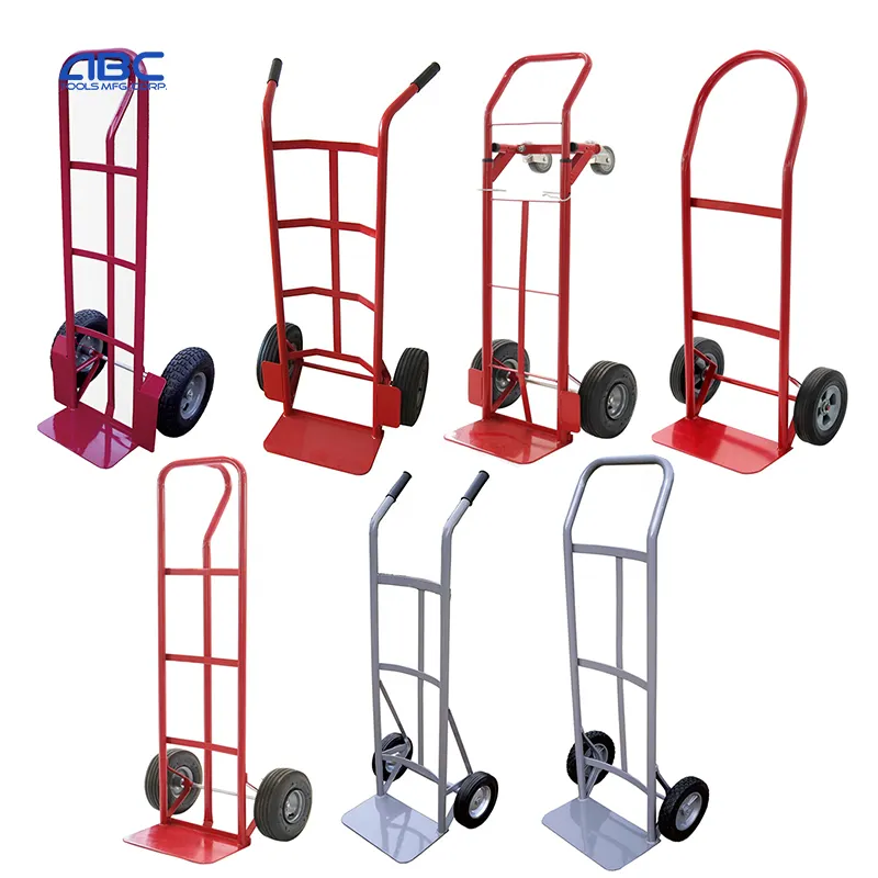 200-800lbs load capacity heavy duty steel hand truck with solid rubber wheels/pneumatic wheels for industrial warehouse