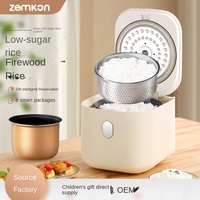 Cuisinière à riz électrique intelligente multifonction Zemkon pour 1 à 4 personnes, capacité de 2,5 L, fonction vapeur, tasse à mesurer numérique