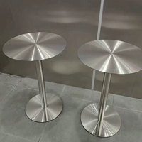 Table de bar de luxe de haute qualité en acier inoxydable doré, table ronde haute pour événements, hôtels, restaurants
