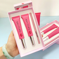 Kit Lèvres 2-en-1 Marque Blanche : Gloss et Huile à Lèvres Grande Contenance en Tube Compressible avec Applicateur Métallique, Crayon à Lèvres Végétalien