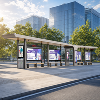 Abri de bus solaire durable avec banc pour solutions de transport urbain