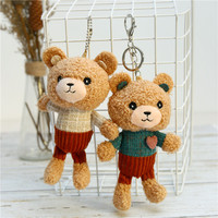 Adorable porte-clés ours en peluche, pendentif de sac en peluche doux, breloque mignonne pour sac à dos, cadeau pour filles, vente en gros
