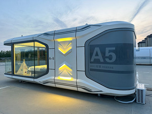 Villa <span class=keywords><strong>capsule</strong></span> spatiale intelligente de luxe entièrement meublée, maison en conteneur intégrée, bungalow pour hôtel, site de glamping, parc - Product Image 4