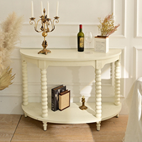 Table console INNOVA pour salon, style européen moderne, demi-blanc, en bois massif, durable, facile à assembler, meubles de style farmhouse pour la maison