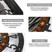Horloge murale ronde en fer créative de 25 cm pour les passionnés de design