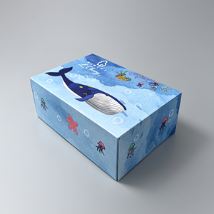 Caja de Envío Rectangular Morada con Impresión Personalizada, Caja de Embalaje de Papel con Diseño Oceánico Impreso en Offset - Product Image 6