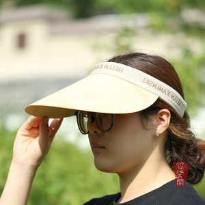 Bamboo Visor Sun Hat Wide Brim Unisex Beach Summer Shade Handmade Flexible Open Top Guizhou Origin YY0659 - Product Image 5