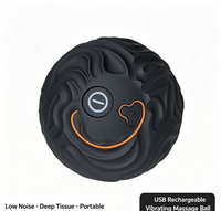 Balle de massage vibrante rechargeable par USB, balle de massage électrique portable à faible bruit pour les fascias |   Soulagement des douleurs musculaires après l'entraînement