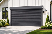 Porte de garage automatique enroulable en alliage d'aluminium coupe-vent, résistante au feu, pour villa résidentielle, volet roulant supérieur