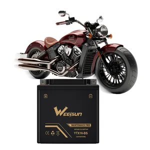 WEESUN haute performance nouvelle conception 12v16ah Keeway batterie de moto démarrage sans entretien Batteries au gel acide au plomb