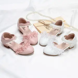 Popular Fashion Shoes High Heel Little Girls Sandals Cute White Shoes Matching Dresses