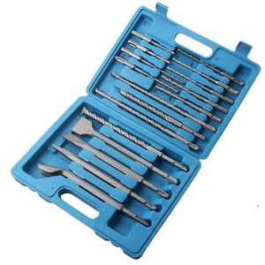 17 <b>Pc</b> Electric Hammer Drill Bit <b>Set</b> Round Shank Spiral Bits For Concrete Brick Wall Drilling Blue Case - Product Image 5