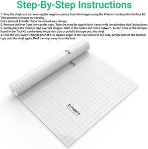 Rotolo di carta trasparente a griglia trasparente rimovibile impermeabile a diilobbico per nastro adesivo in vinile per <span class=keywords><strong>Cricut</strong></span> - Product Image 5
