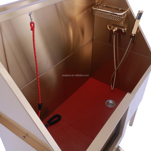 Station de toilettage pour chien professionnelle en acier inoxydable avec escalier, robinet et porte-savon - Product Image 5