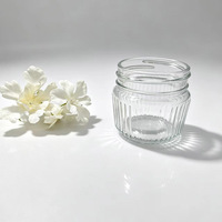 150ml 250ml 380ml 500ml Lege dikke glazen weckpotten met verticale strepen en deksels voor voedsel, augurken, fruitconserven en jam