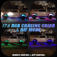 Ajustable Chasing RGB Led Rock Light 6 8PCs Durable impermeable lámpara auxiliar debajo de Offroad UTV 4x4 SUV Heavy Duty jeep