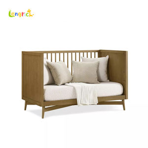 La cuna convertible 4 en 1 de madera maciza se convierte en cama para niños pequeños, cama de día cama de tamaño completo - Product Image 6