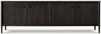 Meuble TV de salon en bois massif de style américain avec console de contrôle multimédia et rangement