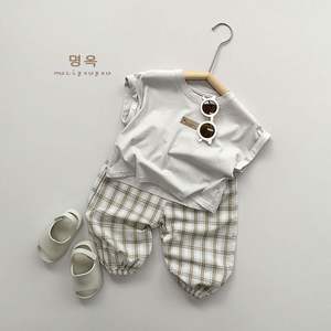 Pantalons anti-moustiques à carreaux pour garçons et filles, pantalons fins d'été pour enfants, vêtements de mode pour bébés - Product Image 3