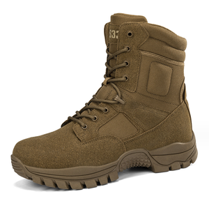 Bottes tactiques en daim noir DFU48-02 pour hommes, bottes de randonnée imperméables, légères, résistantes, pour le travail et les activités tactiques. - Product Image 1