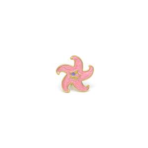 Broche de mode en acier inoxydable 316L plaqué or PVD, motif étoile de mer rose, accessoire de bijouterie durable et résistant - Product Image 1