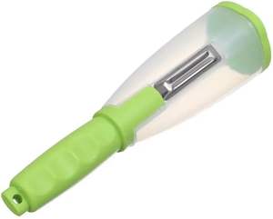 Pelador de Verduras Manual Multifuncional de Acero Inoxidable con Contenedor de Plástico, Pelador de Frutas para Zanahoria, Patata y Manzana - Product Image 2