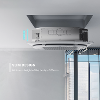 Climatiseur cassette 220V A++ 24k 24000 BTU à onduleur avec commande par volet, pompe 1,2m, montage au plafond, 2,5 CV, usage domestique électrique