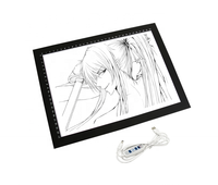 Boîte à lumière LED A4 pour artiste, tatouage, bricolage, rectangle, gradation progressive, alimentation USB, noir, pour l'école, le dessin artistique, cadre en aluminium