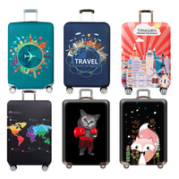 Housse de protection pour bagages personnalisée, géométrique, transparente, à fermeture éclair, élastique, résistante à l'eau, écologique