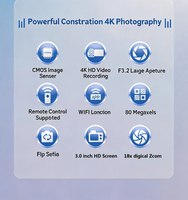 全新 HDV-8162 Plus 18 倍变焦 4K 视频博客 5MP CMOS 单反相机，带 SD 卡存储，廉价户外相机