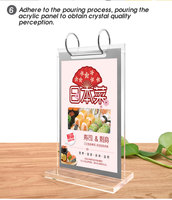 Support de table en acrylique PMMA écologique A6 A5 A4 pour menu de restaurant, affiche, calendrier, porte-panneau avec poche pour cadre