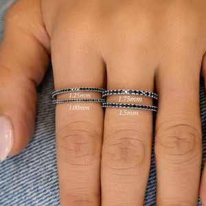 Luxury Handmade 18k Solid Gold Wedding Band Full Eternity <b>Stacking</b> <b>Ring</b> with 50 Natural Diamonds IGI Certified Unisex - Product Image 4