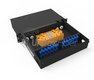 Frecio Factura Tipo de cajón deslizante Fibra Optica caja de distribucion 2U 48 Puerto Panel de conexión de fibra óptica de empa
