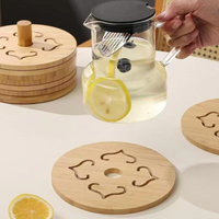 Tapis et sous-plats de cuisine en bambou personnalisés, antidérapants et anti-brûlure, avec isolation thermique pour casseroles et tables